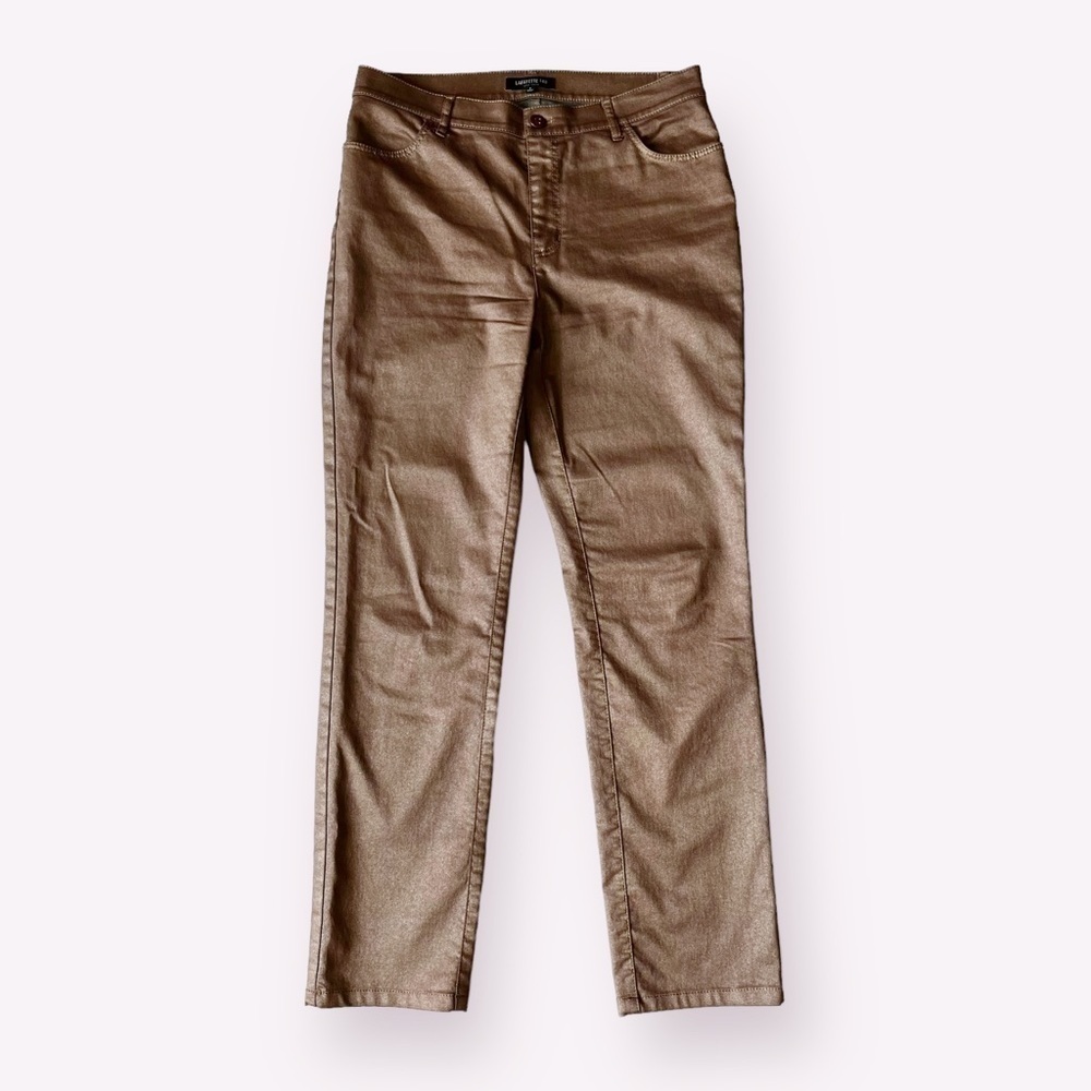 Lafayette 148 NY Metallic Cropped Slim Straight Jeans Size 6 - Picture 4 of 15